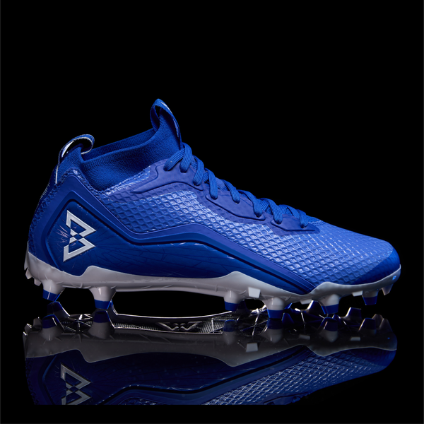 Blue and gold top under armour football cleats